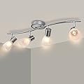HiBay LED Track Lighting Fixtures, Rotatable 4-Light Ceiling Light Kit, Modern Kitchen Spotlight White with Glass Lampshade for Living Room Bedroom Dining Room, E12 Base (Bulbs Not Included)