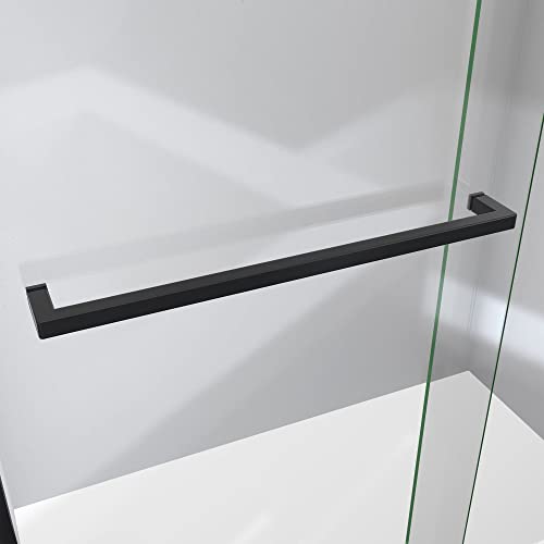 DreamLine Sapphire-V 56-60 in. W x 62 in. H Bypass Tub Door in Matte Black and Clear Glass