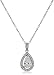 925 Sterling Silver AAA Cubic Zirconia Halo Teardrop Pendant Necklace, 18" (1.4 cttw)