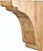 Hardware Resources COR33-3 Minimalist Solid Wood Corbel Shelf Bar Counter Bracket - 12" H x 5" W x 9" D - Natural Rubberwood