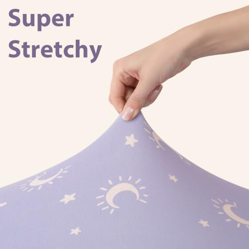 Image of Baby Mini Crib Sheets Girl, Portable 38 inchx26 inch Pack and Play Sheets Fitted for Playard and Pack N Play Mattress, 3-Pack Soft Microfiber Purple Magic Fairy