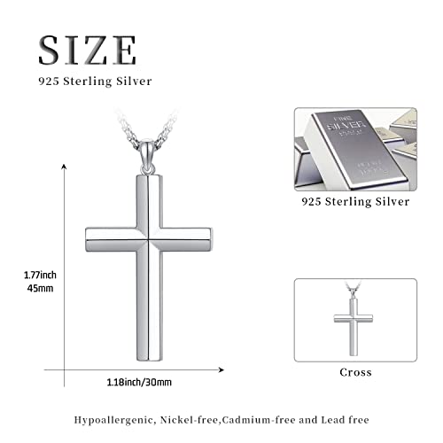 Cross Necklace for Men Women 925 Sterling Silver Crucifix Pendant Christian Jewelry Religious Gifts4