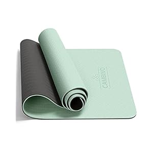 CAMBIVO Esterilla Yoga Gruesa 8mm, Esterilla Fitness Antideslizante TPE 183x61cm, Yoga Mat con Correa para Pilates, Ejercicio, Deporte, Fitness, Gym