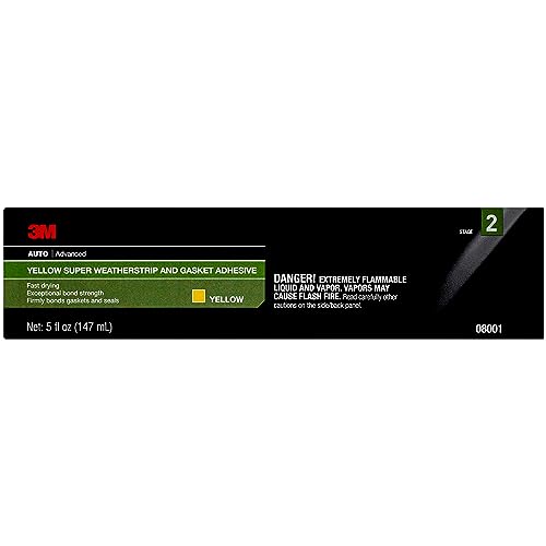 Image of 3M Super Weatherstrip and Gasket Adhesive, 08001, Yellow, 5 fl oz Tube, 1 Per Pack