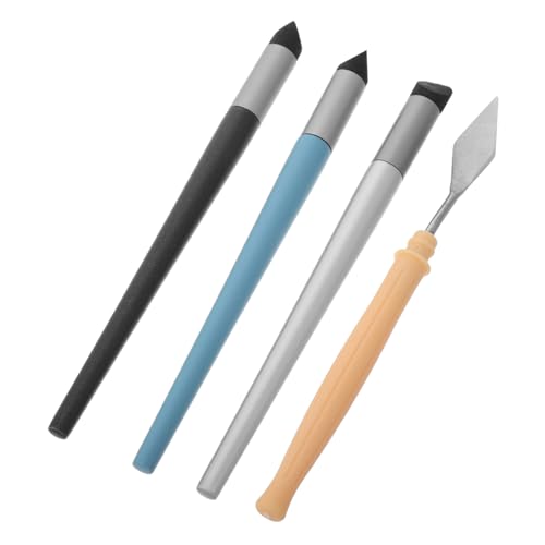 Hohopeti Oil Pastel Blending Pen Set 3pc Sponge Pens 1pc Scraper for Sketching Watercolor Oil Painting Drawing Tools