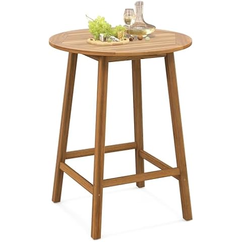 Tangkula 31.5” Acacia Wood Patio Table Cover