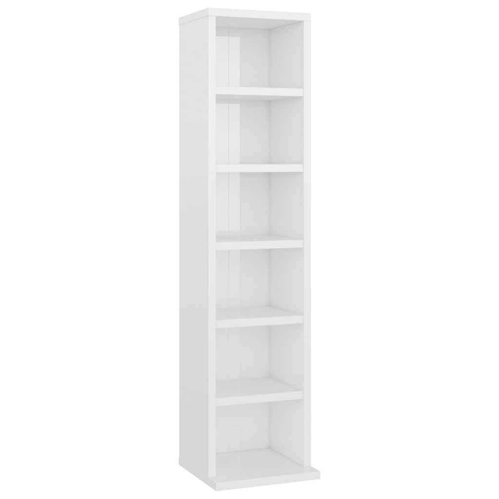 Générique Armoire à CD Blanc Brillant 21x20x88 cm Bois d'ingénierie,Fixations & Meubles de Rangement multimédia,800357
