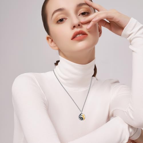 925 Sterling Silver Unique Yin Yang Animal Pendant Necklaces Jewelry for Men Women With 316L Stainless Steel Chain and Gifts Box4