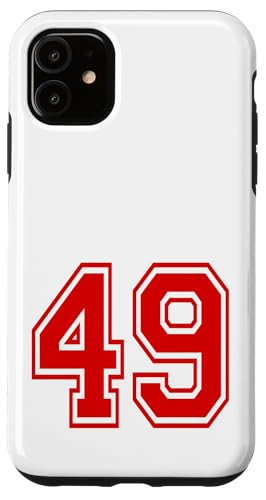 �i���o�[49 Red Sports Team Style �X�}�z�P�[�X iPhone 11 �p