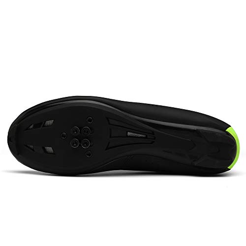 Men Road Bike Cycling Shoes Premium Microtex Shoes with Cleat Men SPD Shoes Black White Men Cycling Spinning Shoes - Thumbnail 6