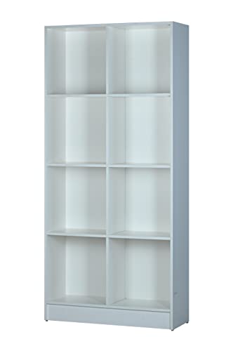 Image of DeckUp Meritus-L 4-Shelf Engineered Wood Book Shelf and Display Unit (White, Matte Finish)