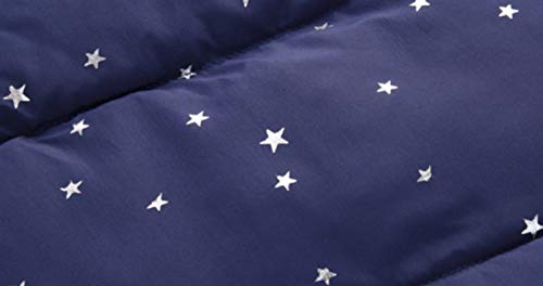 𝗦𝗵erpa Lined Jacket for Baby Girls Puffy Zip Up Star Print Hooded Coat Kids Windproof Thicken Warm Outerwear4