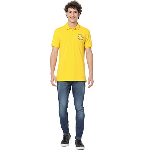 Image of Spykar Men's Cotton Solid Slim Fit T-Shirt