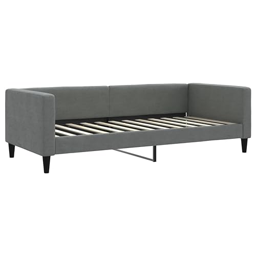 vidaXL Tagesbett, Gästebett 2-in-1, Sofabett Schlafsofa für Schlafzimmer Wohnzimmer, Bettsofa Sofa, Modernes Design, Dunkelgrau 90x200cm Stoff