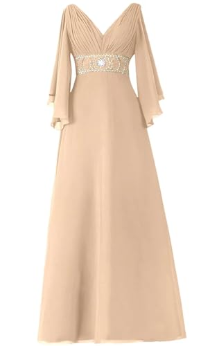 Mother of The Bride Dress Glitter Retract Waist Chiffon Ball Gowns Wedding Evening Dresses Formal