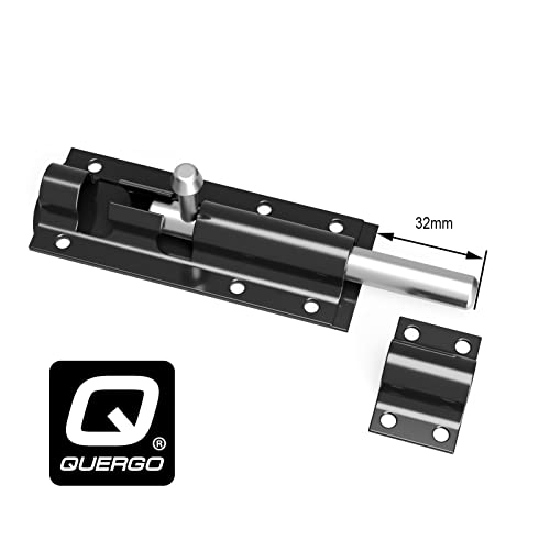 QUERGO Straight Tower Bolt Black 100mm (4") Heavy Duty Black Coated, for Increase Security on Garden Gates Shed Doors - Image 4