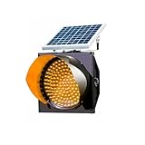 Luz De Señal Solar Intermitente Amarilla Con LED De Alto Brillo, Protección Contra La Lluvia, Luz De Freno Con Ala For Conducción Nocturna, Carriles De Carretera Y Estacionamientos.(200mm)