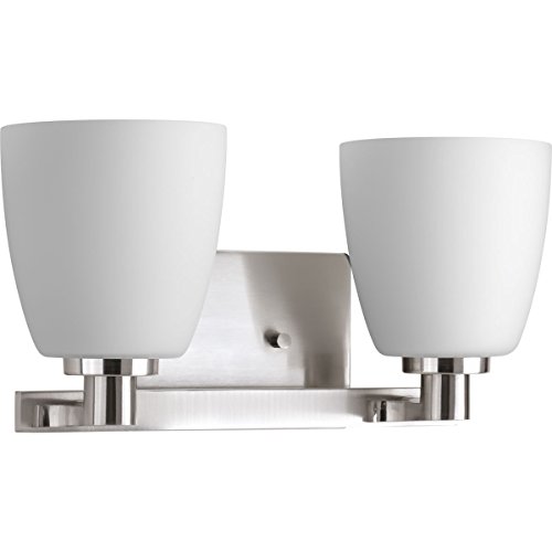 60% Off Discount Fleet Collection 2-Light Etched Opal Glass Coastal Bath Vanity Light Brushed Nickel