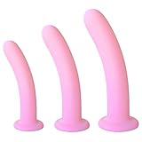 QoQiu Silicone Dilators for Pelvic Floor, Pink 3-Pack, with Storage Bag