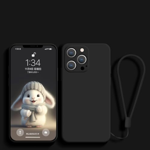 Coque silicone iPhone 13 anti-chute avec sangle pour éviter les casses
