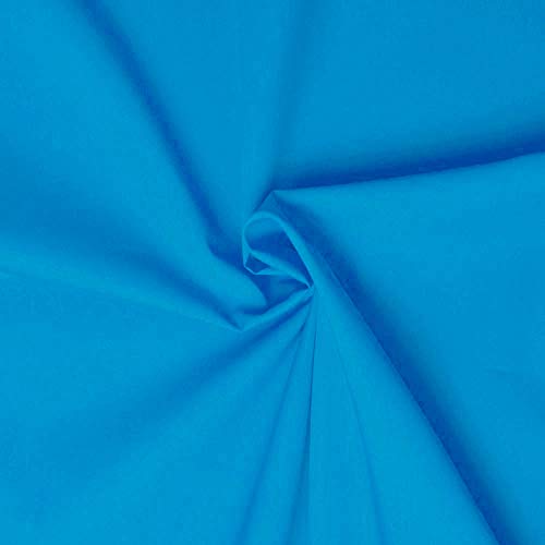 Coupon tissu popeline 100% coton - Tissu coton - Tissu popeline de coton (1m x 1m46, Turquoise)