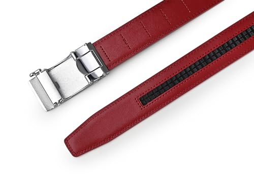 Image of Lingli Men's Belt,Ratchet Dress Belt with Automatic Buckle Brown /Black-Trim to Fit-35mm wide