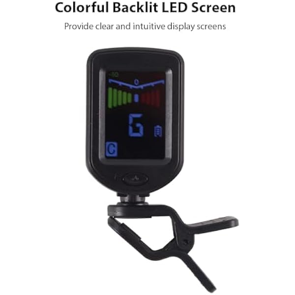 Портативный гитарный тюнер с LED-экраном для бас-гитары и скрипки-укулеле прост в использовании для музыкантов любого уровня