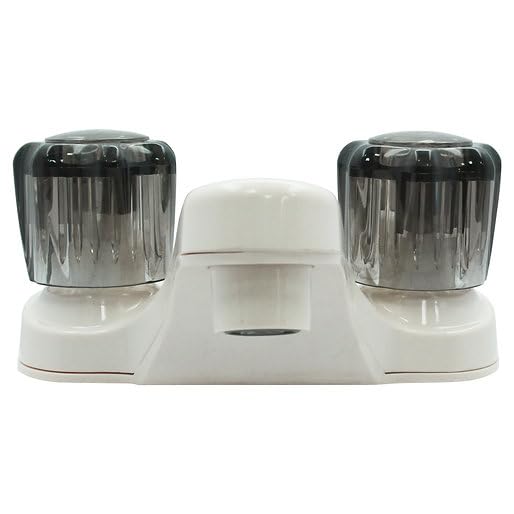 WMF RV Bathroom Faucet with Smoke Handles 4-Inch Centerset 2 Handle Sink Faucet for Camper Travel Trailer Mobile — view 2