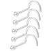 Produktbild 5 x 0.8mm Bioflex Nase Spirale Nasenpiercing Haken Nasenring Nasenstecker Schmuck 7mm