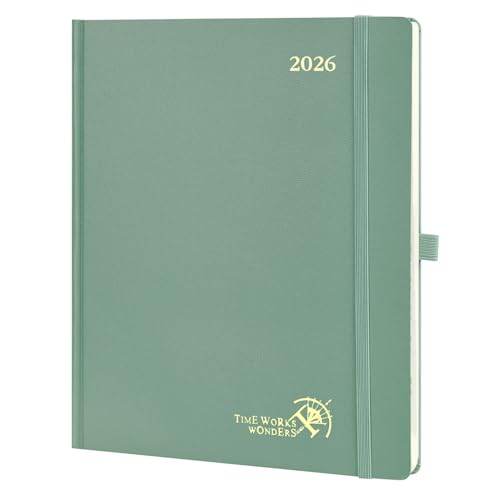 POPRUN Agenda 2026 Semainier 26,5 x 21,5 cm - Couverture Rigide, Vertical Weekly Planner, D'Jan...