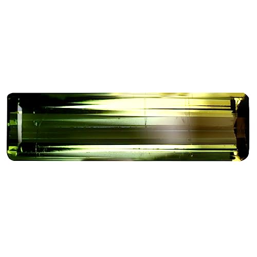 Tourmaline bicolore taillée en octogone 17x5mm, pierre précieuse naturelle pour collectionneur
