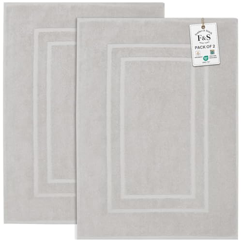 Feather & Stitch 100% Cotton Terry Bath Mats...