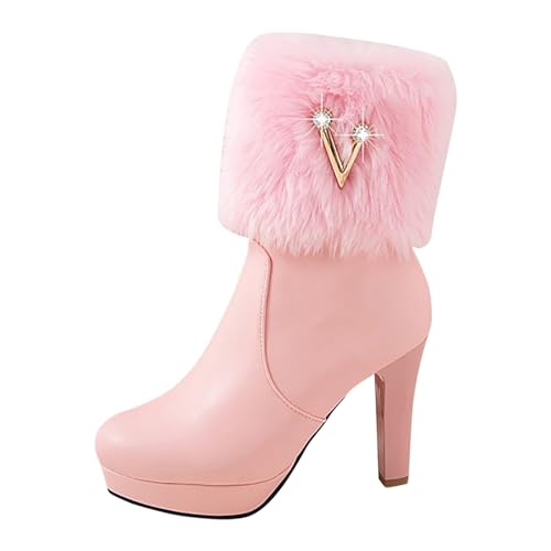 Fermeture éclair latérale sur ces bottines d'hiver à talons