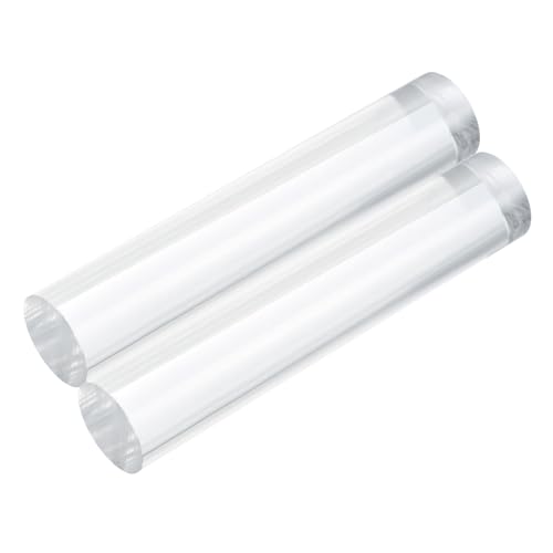 MECCANIXITY 2pcs Acrylic Round Rods 13/16" x 4" Clear Acrylic Dowel Rods Sticks Plastic Sticks Strip for DIY Crafts Lighting Gardening Decorations - 20mm x 100mm