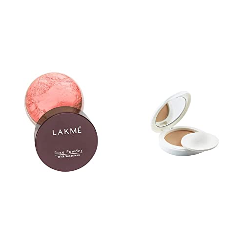 Image of LAKME Rose Matte Face Powder for Oily Skin Type, Warm Pink, 40G And Perfect Radiance Compact, Golden Medium 03, 8G