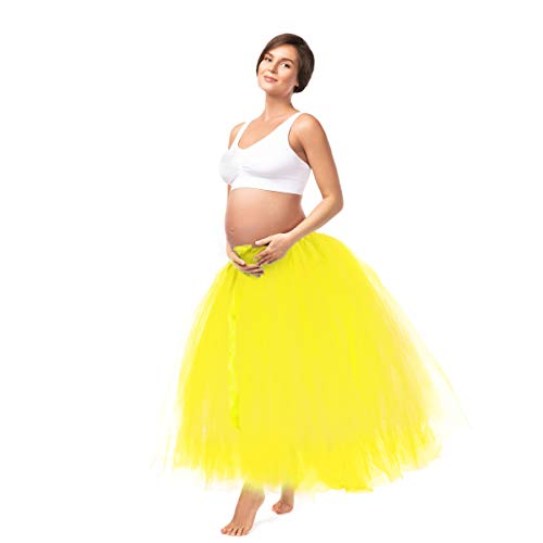 HB HBB MAGIC Yellow Tulle Table Skirt for Baby Shower Handmade Tutu Table Skirt Tableware for Rectangle or Round Table Wedding Birthday Party Decorations,1 Yard - Thumbnail 2