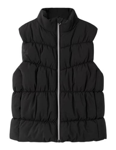 NAME IT Mädchen Nkfmorning Puffer Vest Tb Steppweste, Black, 146
