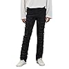 Giraropa Mens Black Stacked Jeans Slim Fit Skinny ... #4