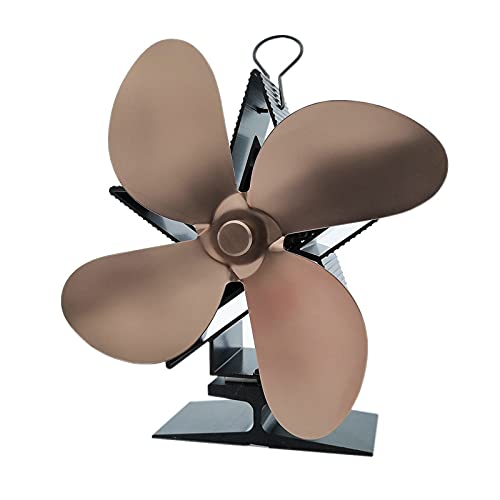Home Fireplace Fan 4 Lame Camino Ventilatore Riscaldamento Stufa Ventilatore Riscaldamento Stufa Ventilatore Camino Stufa a legna Ventilatore Riscaldamento Ventilatore (Vintage Rame)