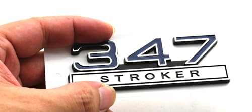 Image of 2pcs 347 Liter 5.7 Stroker Engine Emblems Badge 3D Decals Stickers Cars Trucks (Chrome Blue)