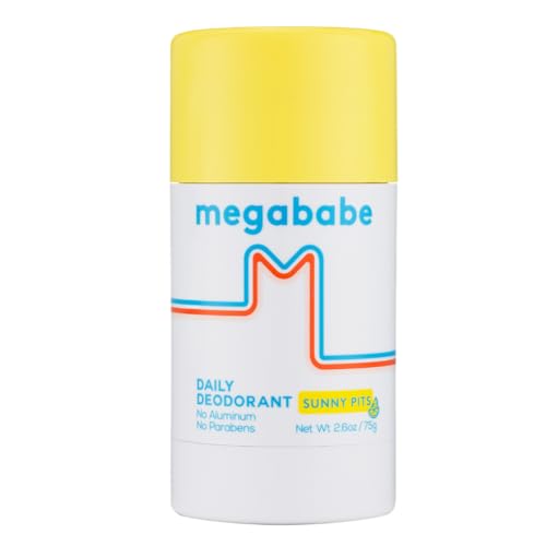 Megababe Daily Deodorant | Aluminum-Free, Clear & Clean (2.6 oz (Pack of 1), Sunny Pits)