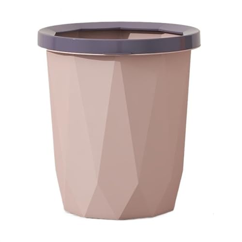 Caneca de basura redonda de plástico, 16 L, color rosa