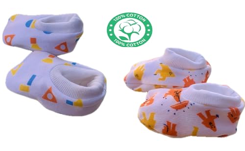 Image of VIN New Born Baby Cotton Mittens Caps Gloves Booty Combo Pair of 2 Unisex Durable Gift Set (3-6 Months)