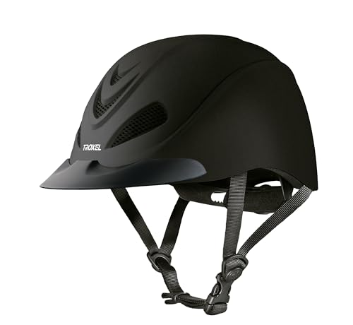 Troxel Liberty Ultralight Horse Riding Helmet, Low-Profile Adjustable Design, Safety Horseback Riding Gear, Medium (7 - 7-1/4), Black Duratec
