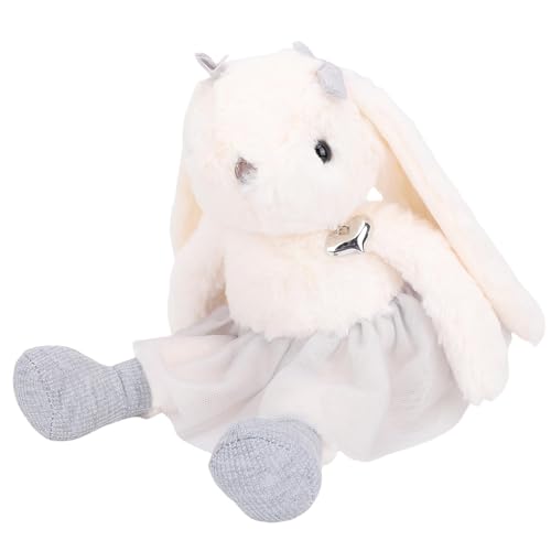 Jouet en peluche princesse lapin fait à la main : poupée élégante grise de 35cm