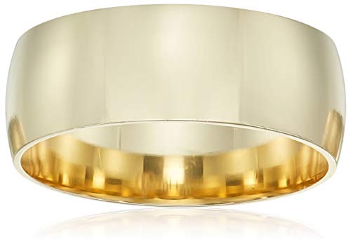 DECADENCE 10K or 14K Yellow & White Gold 6mm Polished Plain Wedding Band, Size