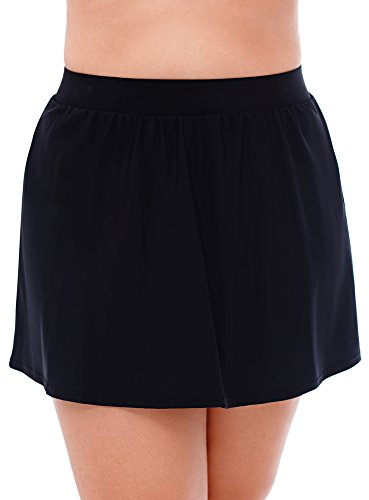 Miraclesuit Women s Plus Size Swimwear Swim Skirt Slimming Bathing Suit Bottom, Black, 22W