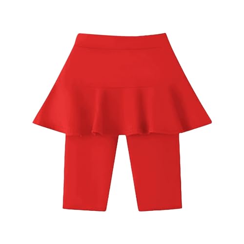 Toddler Girls Athletic Leggings Running Quick Dry Stretch Tight Joggers Kids High Waist Biking Skirt Knee-Length Shorts