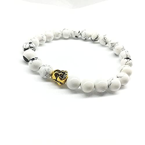 Pierre naturelle femme perles blanches de howlite pour bijoux