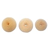 Material: Nylon Fablcrew 3 Stück Damen Haar Chignon Bun Donut Shapers Knotenring Duttkissen Haarknoten Knotenrolle Haarschmuck (#2)